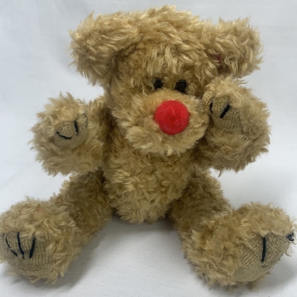 Vintage Piccadilly TY Bear With Red Nose & Moveable Arms & Legs - Tan, 1993 - Picture 1 of 8